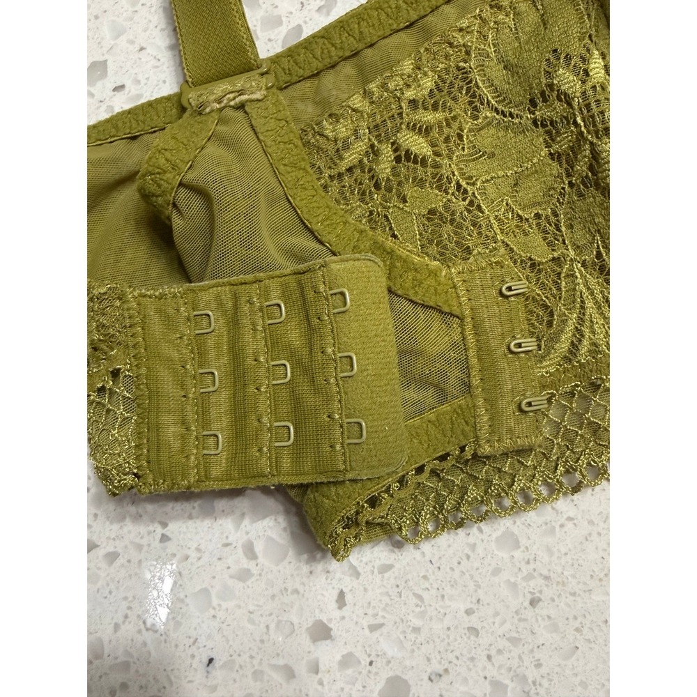 Simone Perele Olive Green Floral Lace Underwire Bra and Brief Lingerie Set READ! - Picture 6 of 12